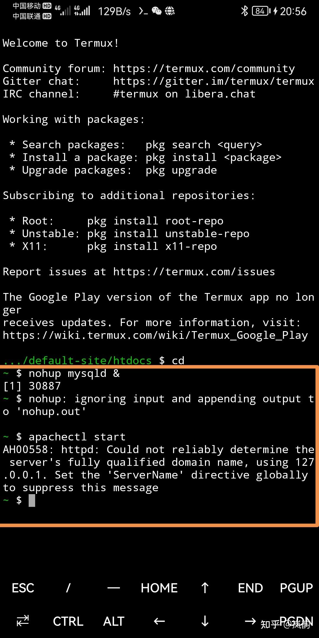 Termux mysql phpmyadmin 