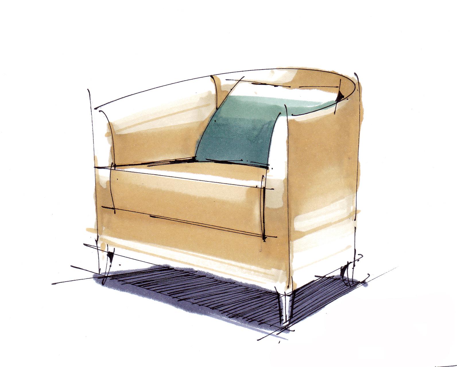 椅子设计手绘效果图-图库-五毛网