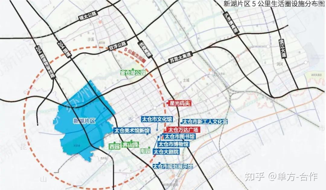 此外我们仔细查看《太仓市域空间结构规划图》不难发现,新湖距离主城c