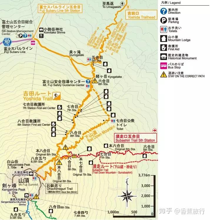 富士登山路线及时间