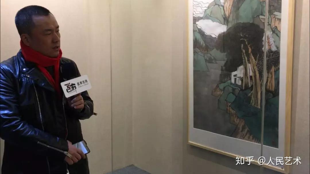 参展画家曾军艺接受采访▲参展画家樊峰接受采访▲著名花鸟画家赵征