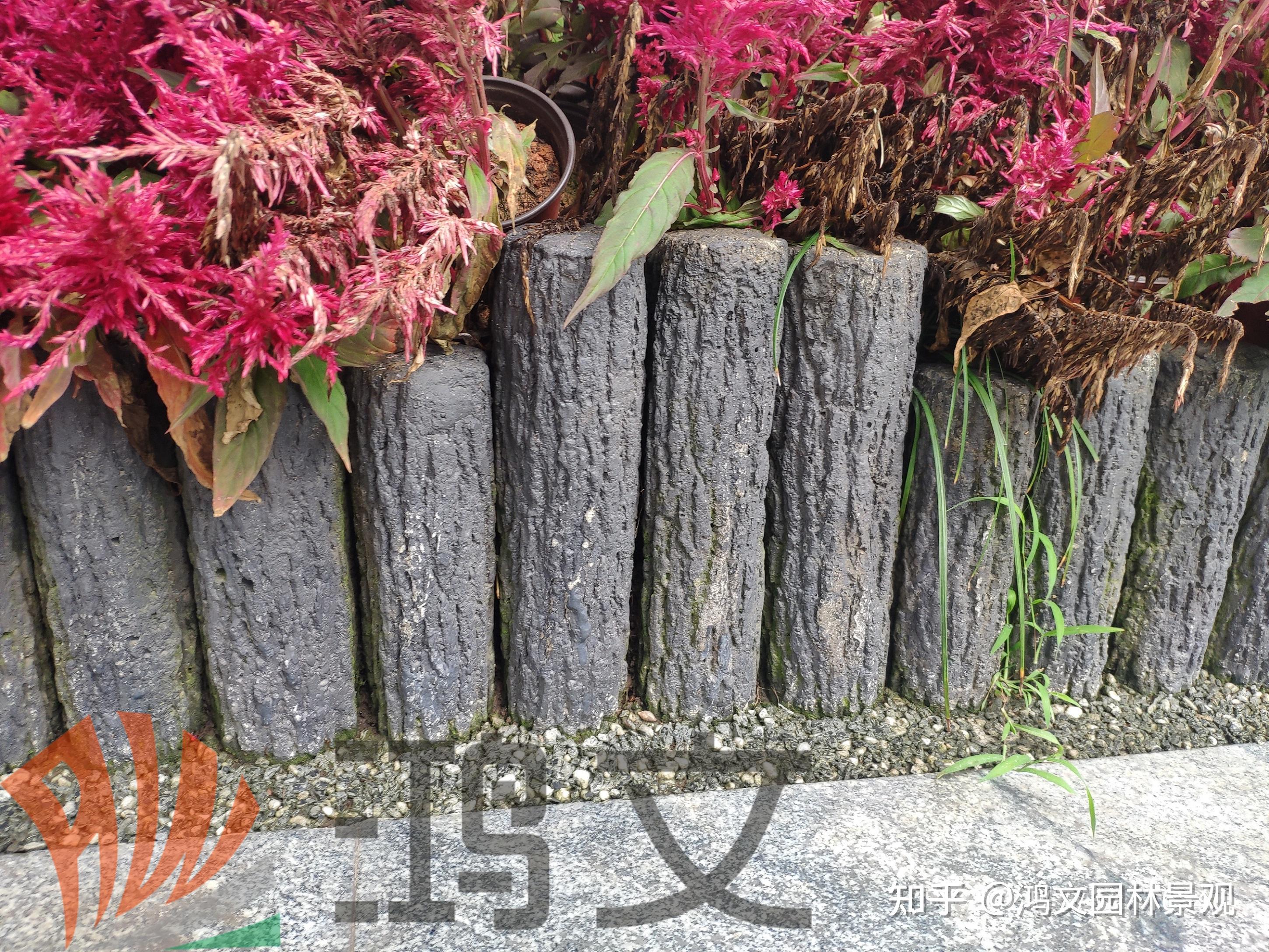 鸿文园林关于仿树皮花基水泥仿木树桩你了解多少