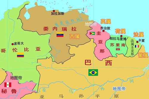 苏里南地图 苏里南地图