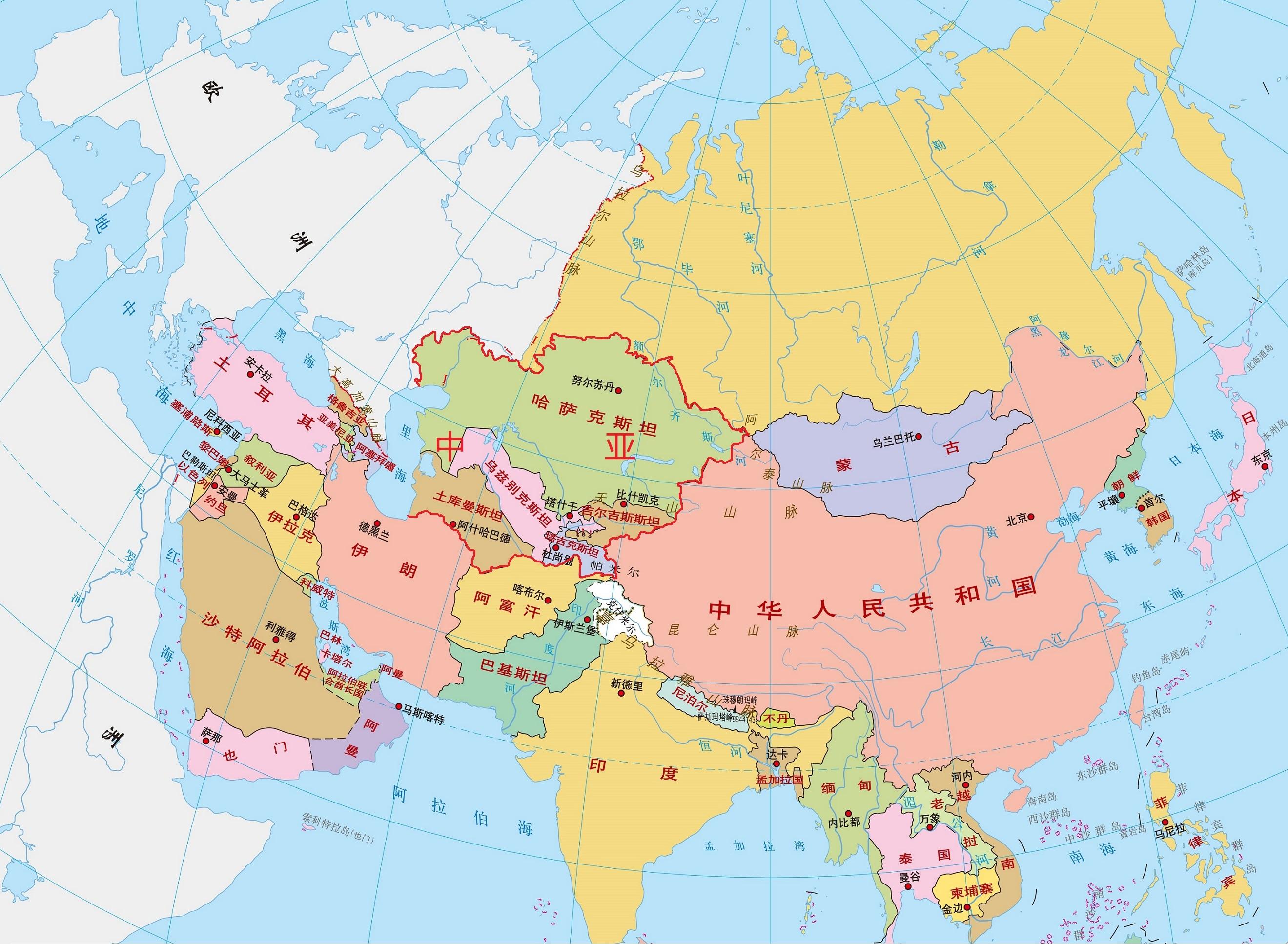 亚洲全图1-地图帝