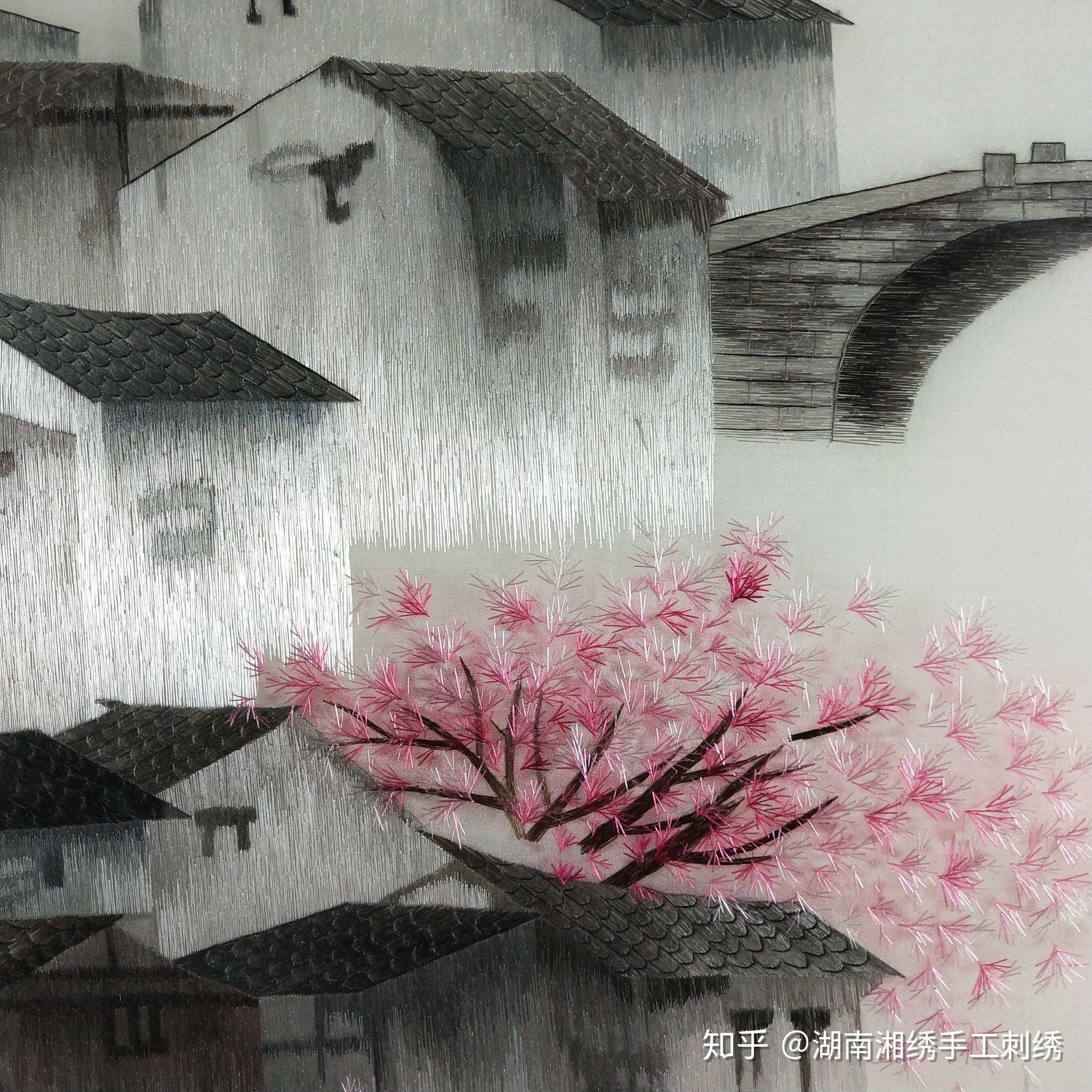 梨花看雨梦江南手工刺绣