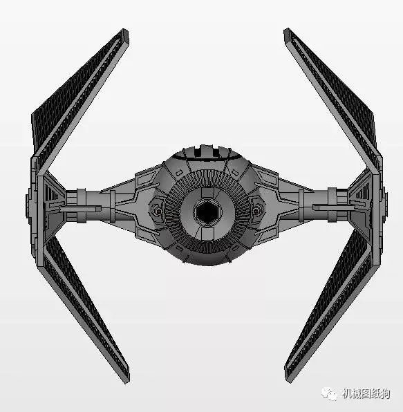 飞行模型星球大战tie拦截机模型3d图纸catia设计