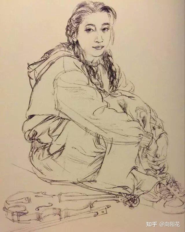 何家英人物线描速写