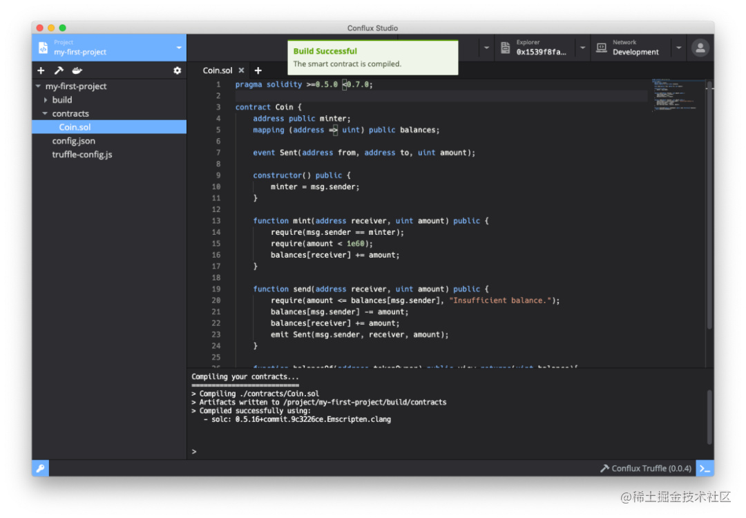 Conflux 开发教程 使用 IDE 开发 DApp 的实战操作指南 知乎
