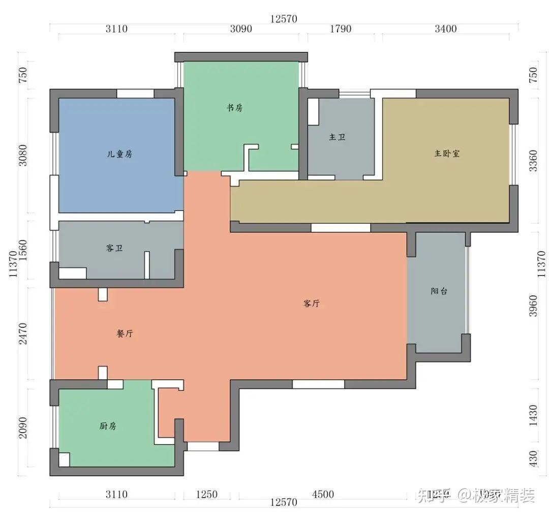 灵动空间 - 现代风格二室二厅一卫装修效果图 - ***儒设计效果图 - 每平每屋·设计家