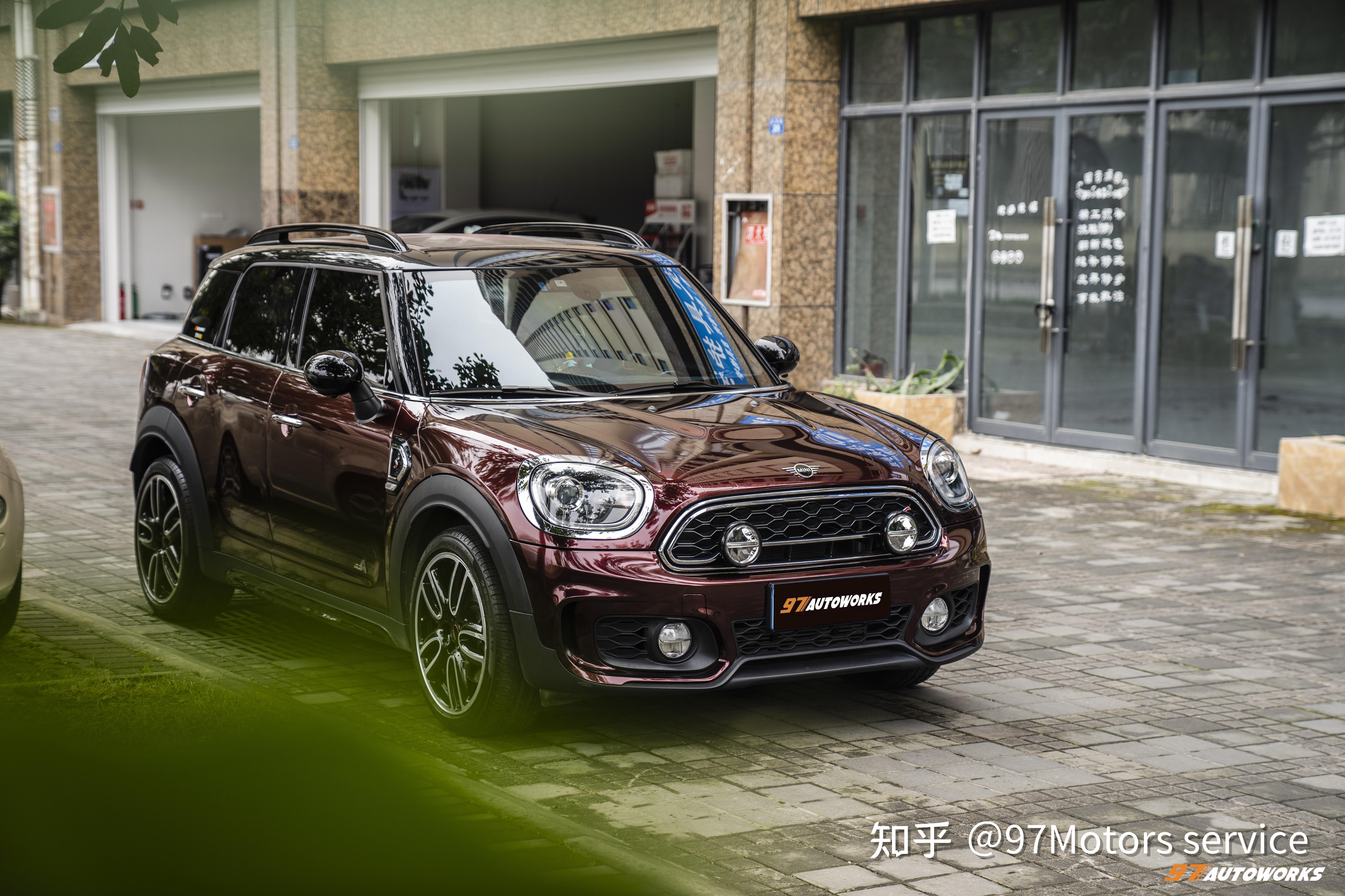 宝马mini车衣改色金属黑玫瑰