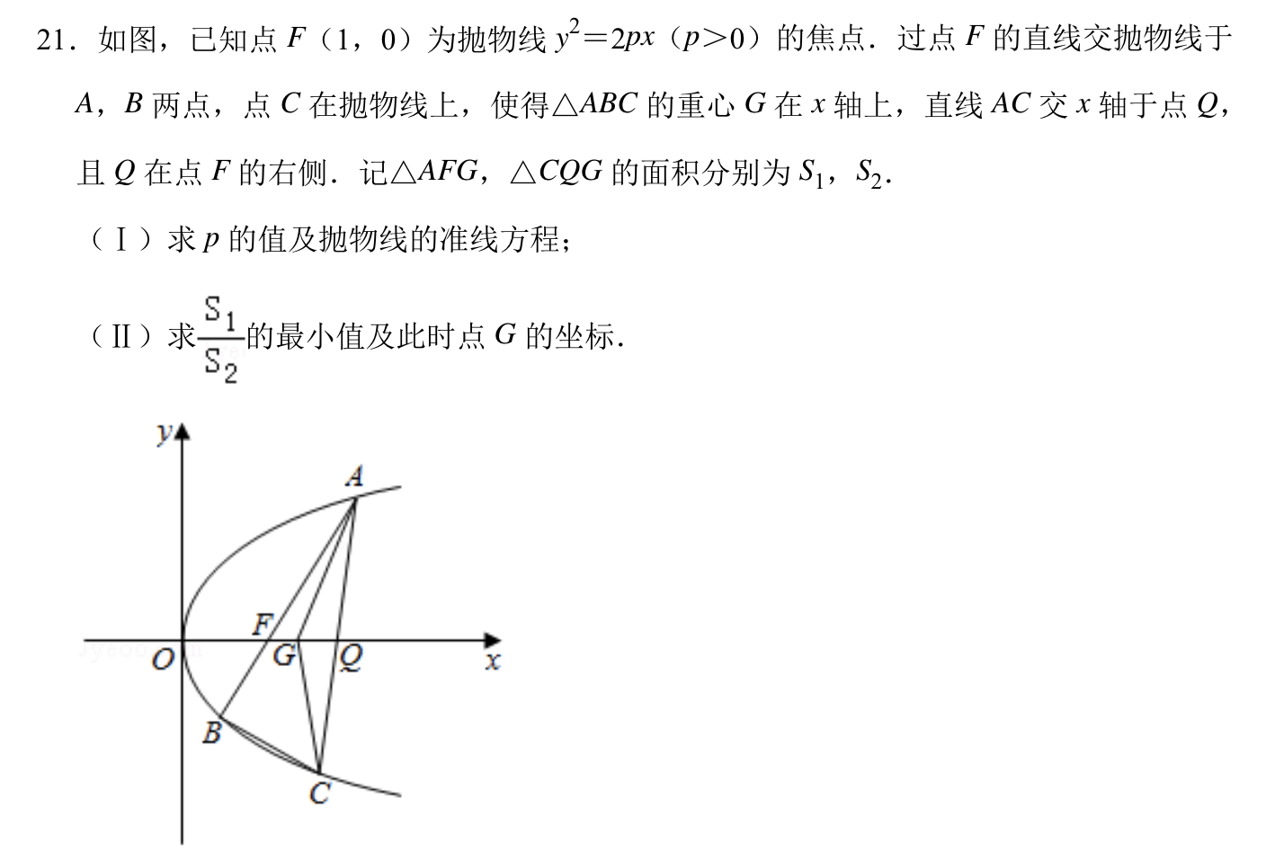 高考数学解答题专项解析几何一抛物线精选