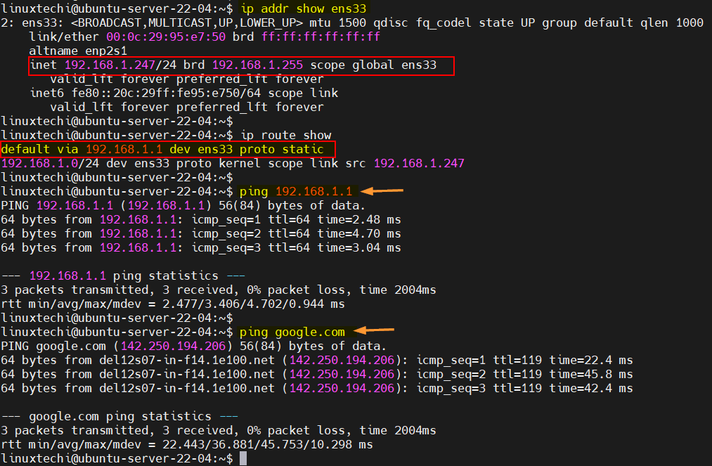  ubuntu 22 04 ip linux 