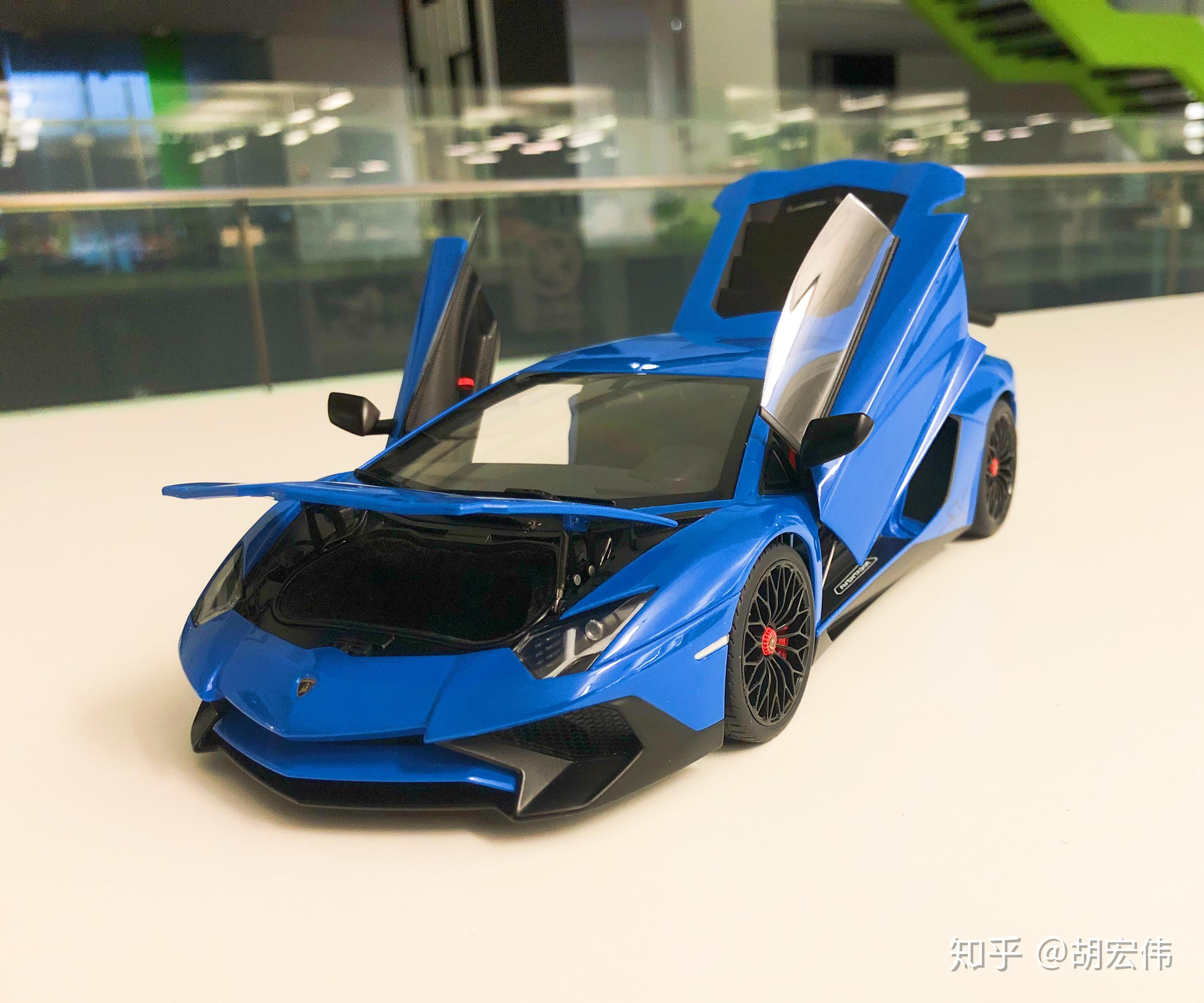 奥拓autoart兰博基尼aventador lp750 sv蓝色1:18开箱 - 知乎