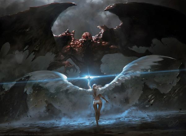 神天使和鬼魔鬼放在一起对比应该是什么样子