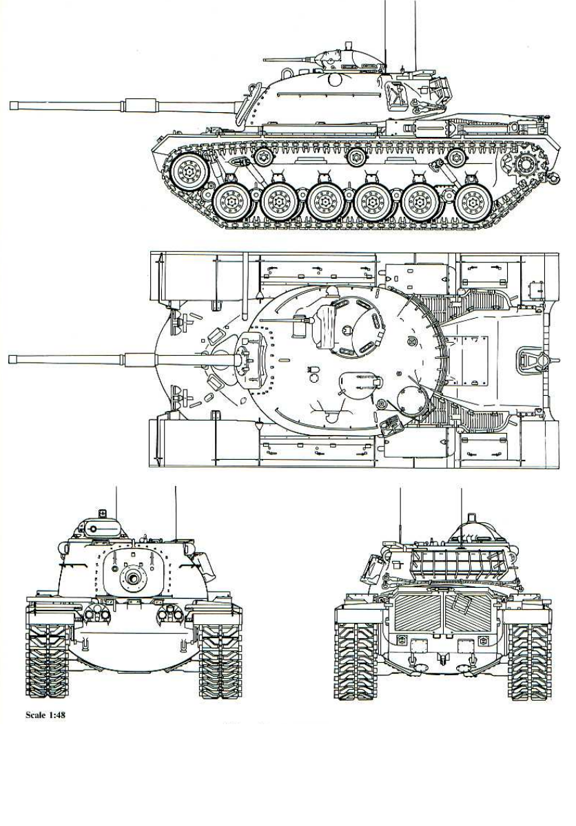 m48a1e1三视图(wot里的m48a1能装105的由来)1960年11月陆军军械局认为