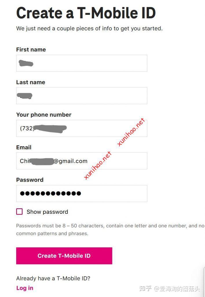 t-mobile怎么注册账号