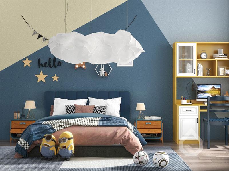 艺术漆背景墙,蔻帝打造儿童房艺术涂料墙面