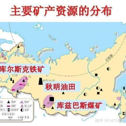 俄罗斯矿产资源分布图俄罗斯的总人口约1