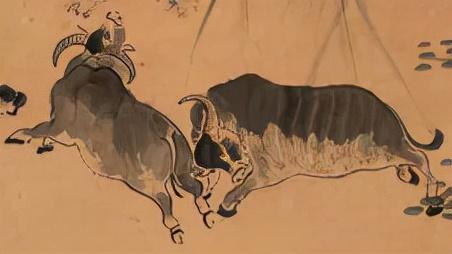 角度构图参考的正是唐代画家戴嵩著名的斗牛图