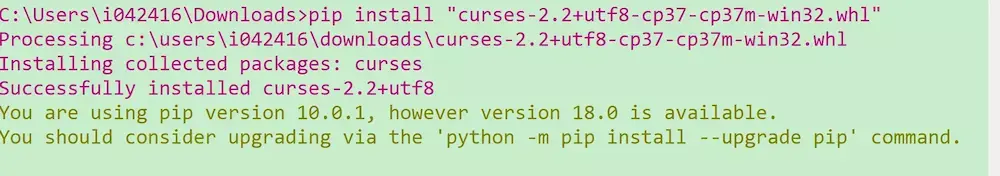 Windows下使用python库 curses遇到错误消息的解决方案 - 知乎
