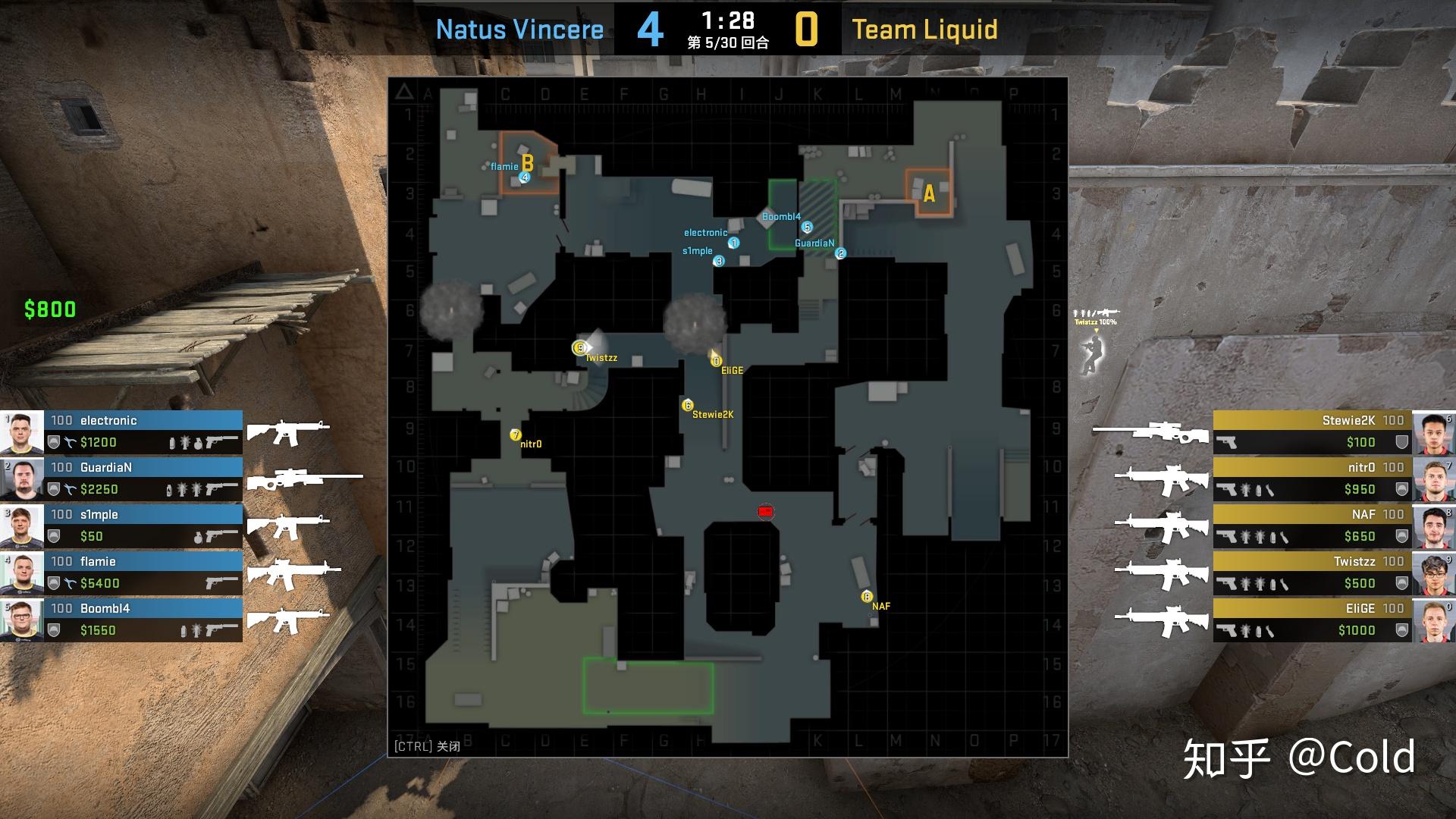 csgo地图dustⅡ全分析5blast第一轮bo1navivsliquiddemo分析