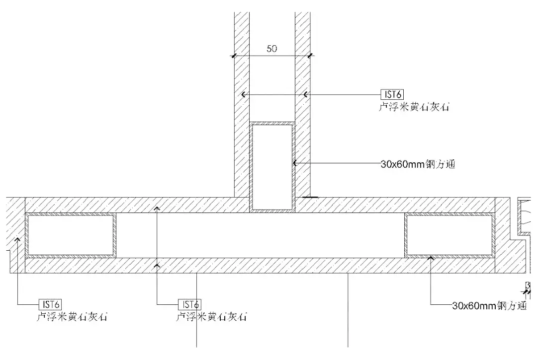 和质量,所以对原节点提出优化后的改进方案:深化方案一(方管钢架胶粘)