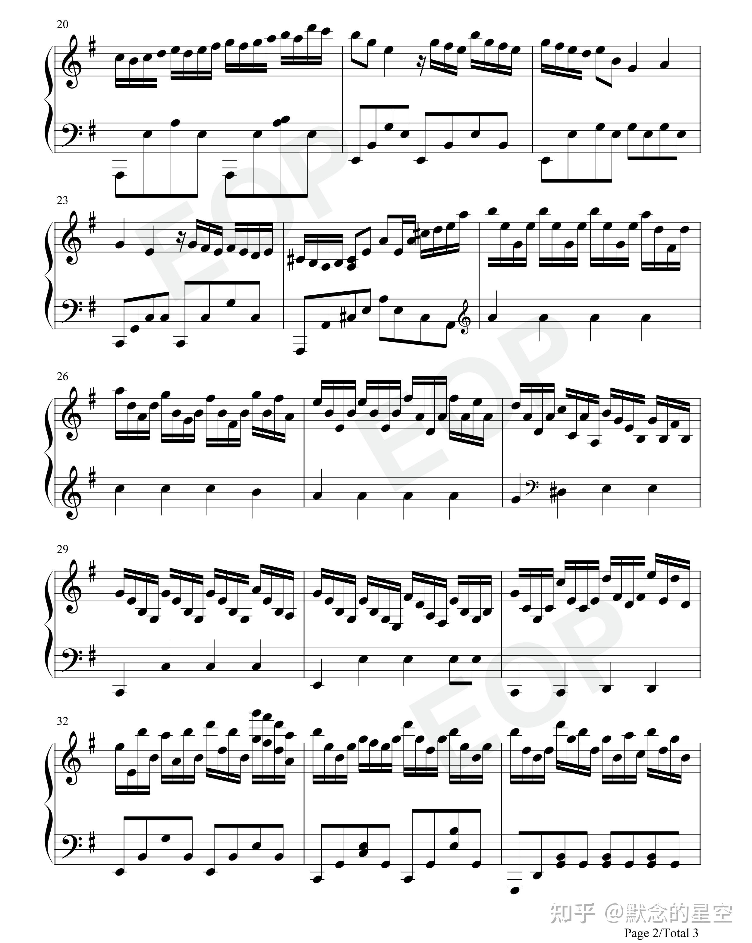 钢琴谱,双手简谱,双版本:《the end》游戏《跳舞的线》背景音乐