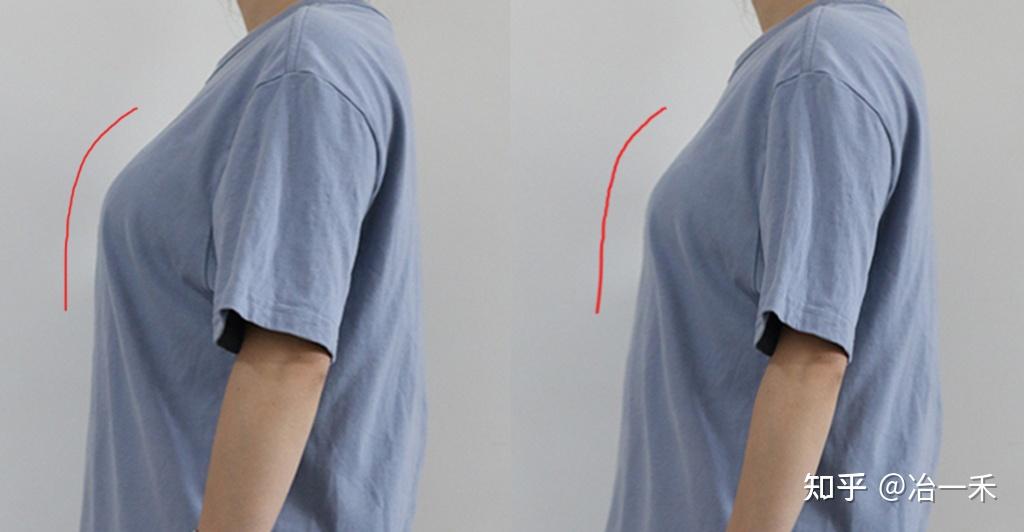 前面提到胸部会把衣服撑起来,侧面看起来就会相当厚实.