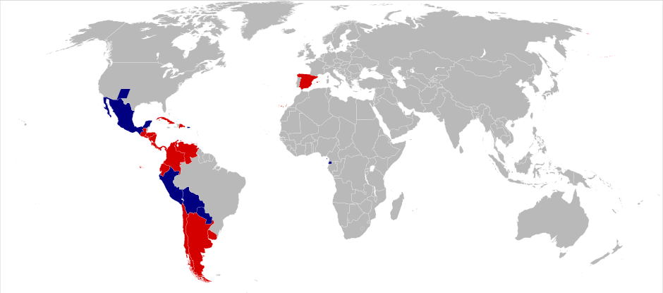 西班牙语国家的面积总和有多大?