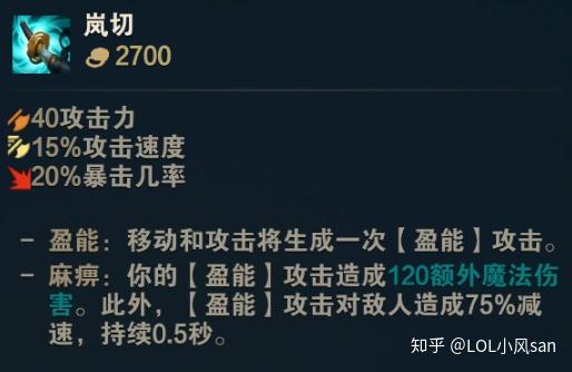 【智慧末刃】攻击力从 40 减少到 30魔抗从 40 增加到 50【岚切】攻击