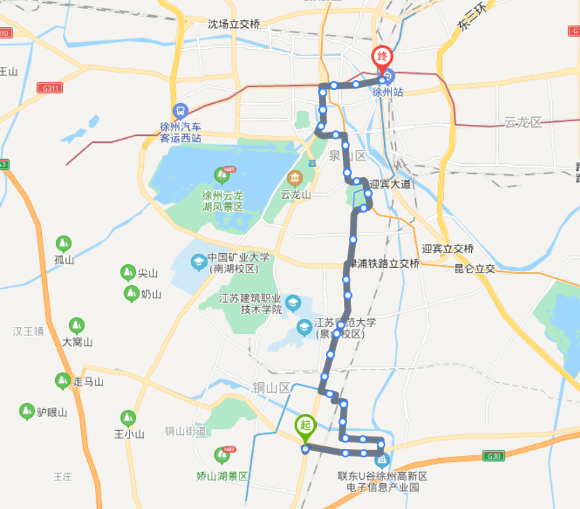 徐州966路公交车路线图图片