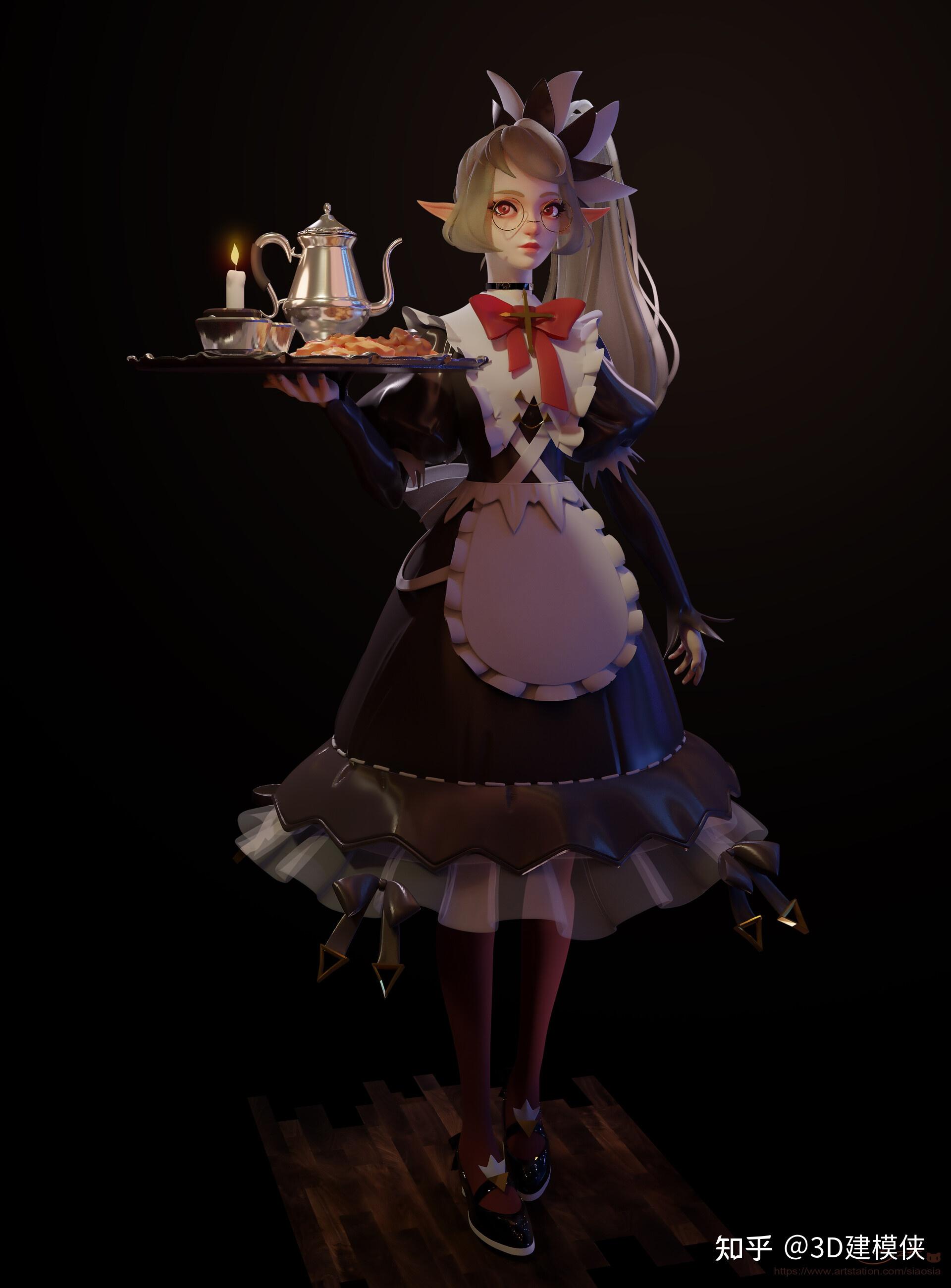 高水平的一组3d动漫人物建模作品造型功底强悍非常值得一看