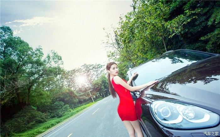 美女当车模,保时捷卡宴带美女郊游 美食分享,感谢车友支持 - 知乎