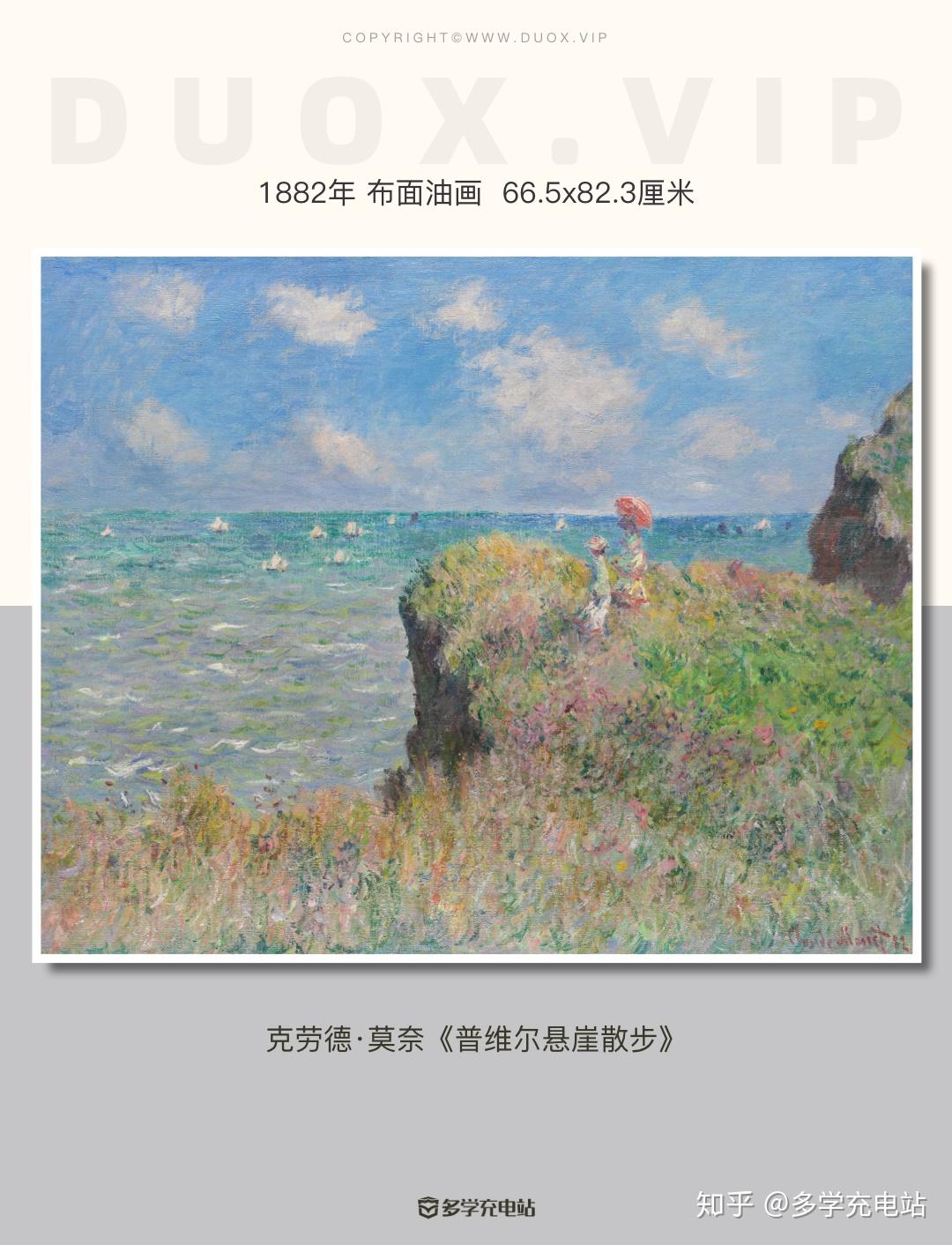 每日一画《普维尔悬崖散步》1882年 克劳德·莫奈.赏析 知乎