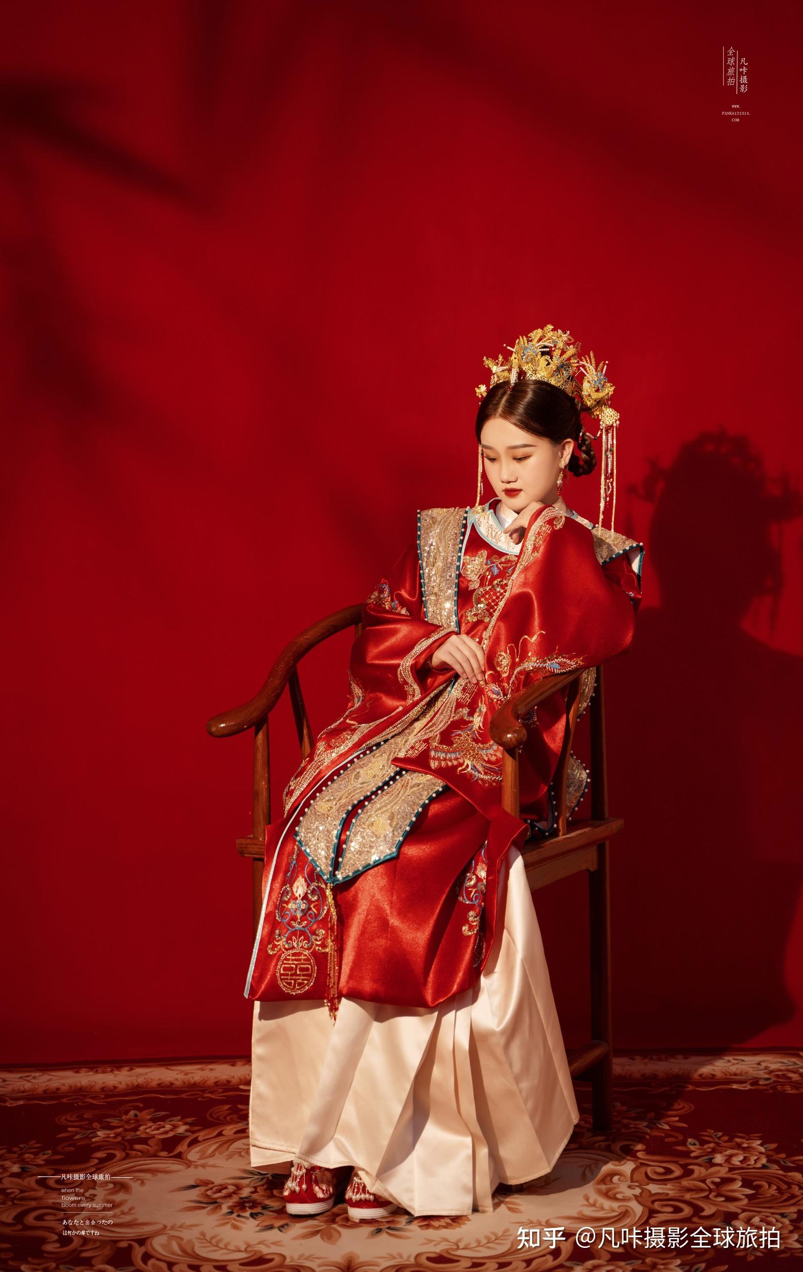 中国传统的婚纱照：凤冠霞帔十里红妆，最美不过中国红 - 知乎