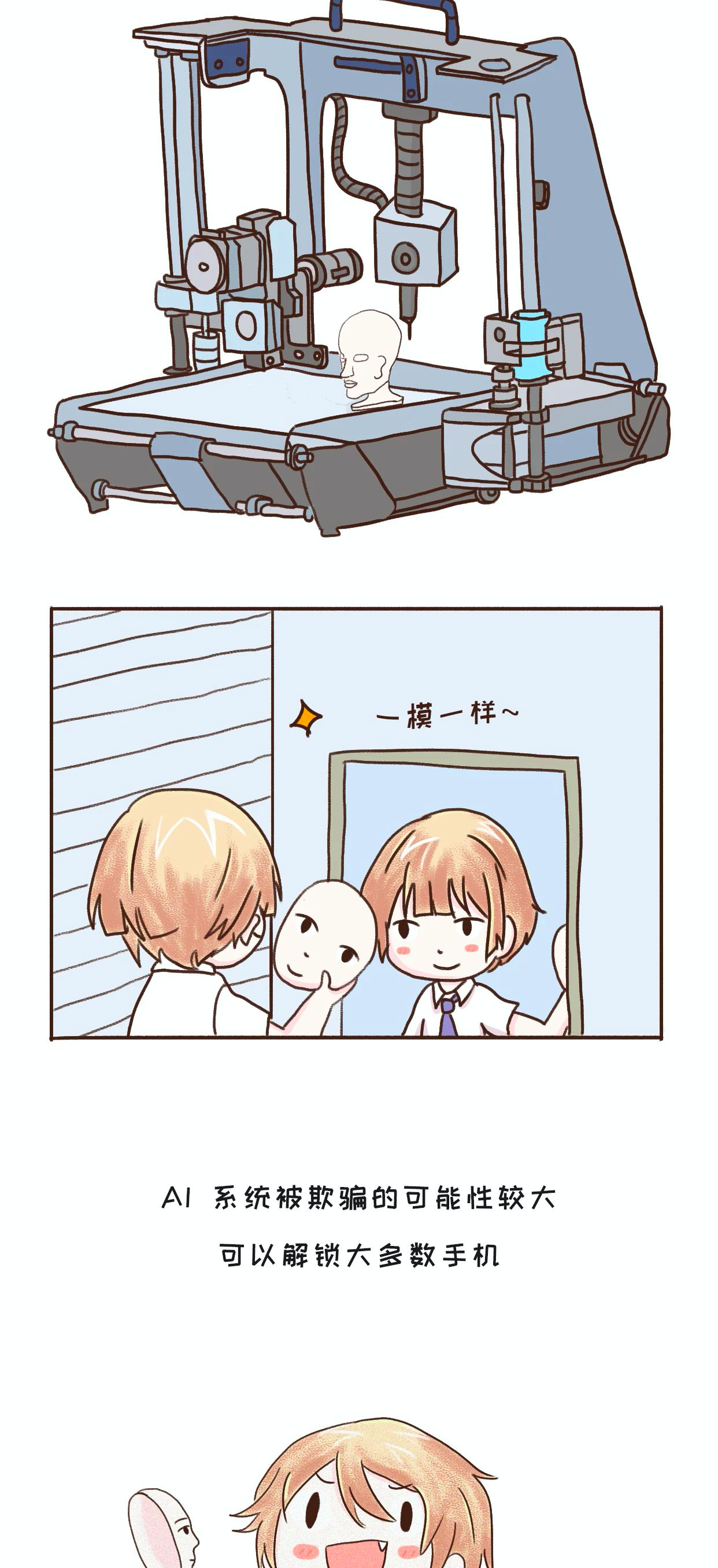 漫画小课堂3d打印技术能骗过人脸识别下