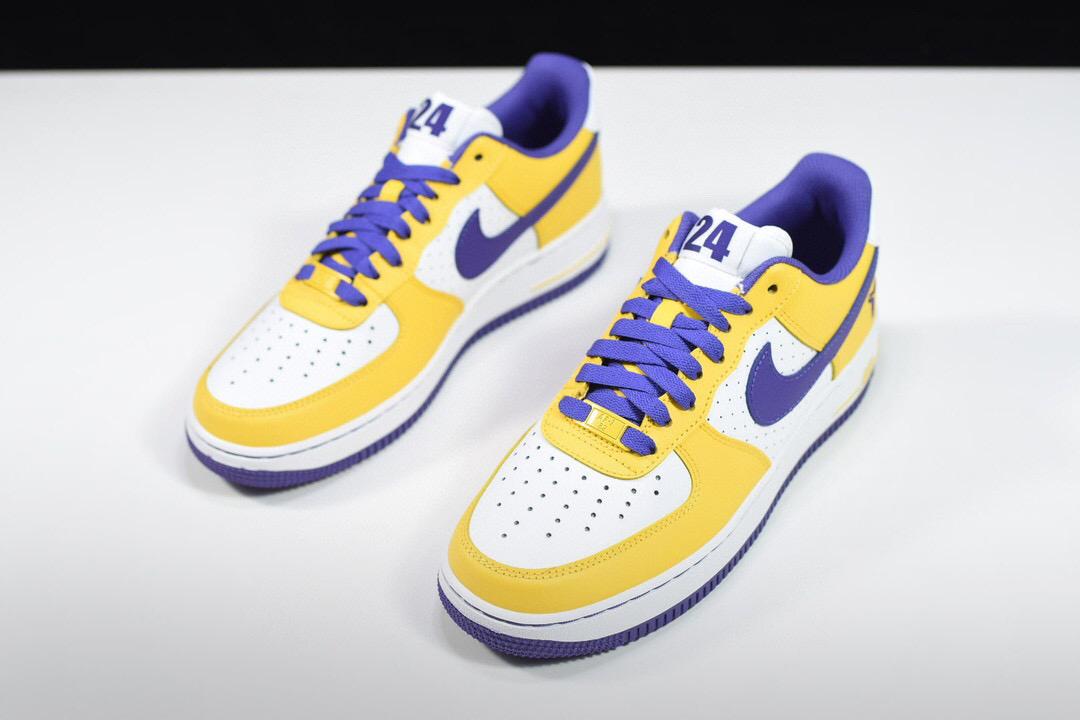 耐克科比 nike air force 1 low x kobe bryant 空军一号白黄紫金湖人