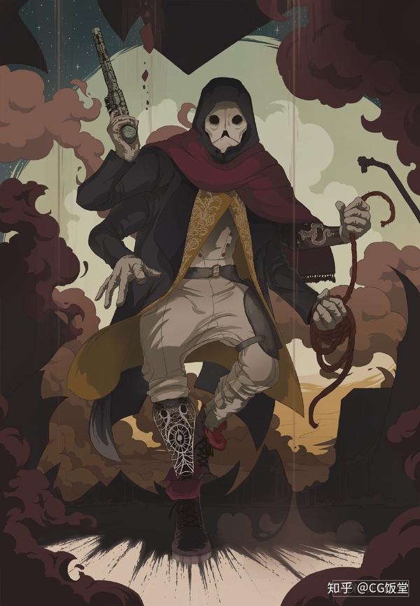 和风鬼神插画 画面很有故事 画师 mona finden