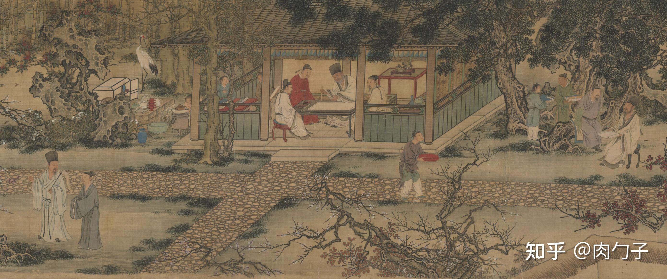 (图为《香山九老图》 谢环作)从图像看,《香山九老图》与《杏园雅集图