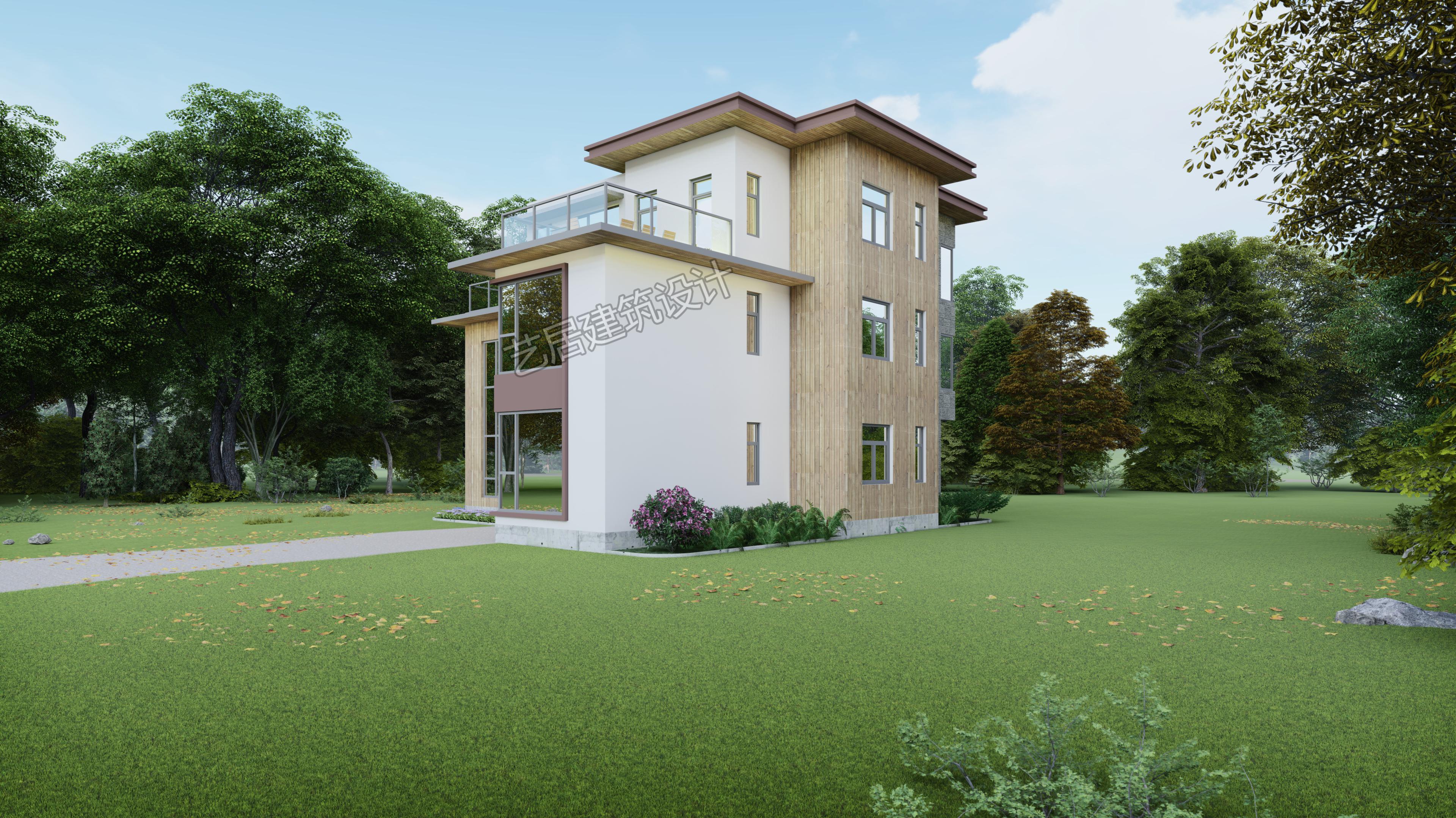 复式结构现代风格三层别墅设计