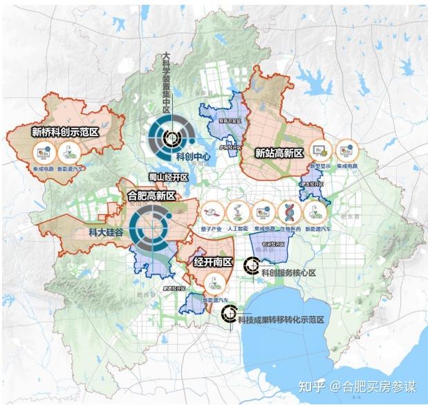 合肥各區域最新詳細產業定位發展規劃含包河蜀山新站廬陽高新等區
