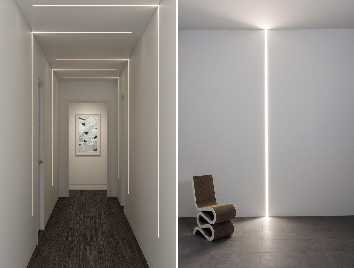 墙面开孔→装入型材,并固定→批腻子刷乳胶漆→放入灯带和pc扩散片b