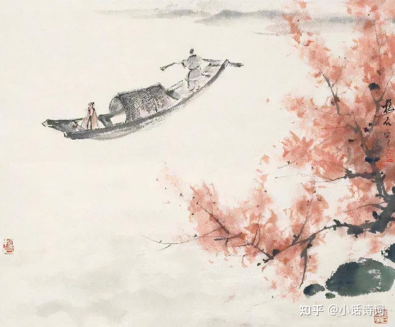 于是他们驾起一叶小舟,泛舟江上,沿途的春景尽收眼底.