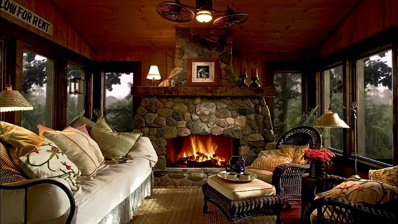 壁炉燃烧排烟实拍,无可见烟