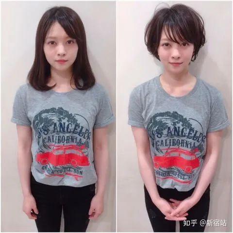 日本姐姐分享自己短发剪发前后对比照