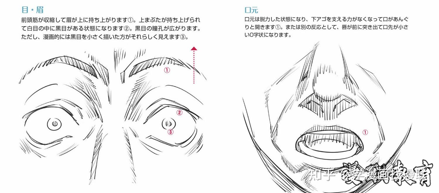 漫画人物6种基本表情的画法part04惊的表情画法