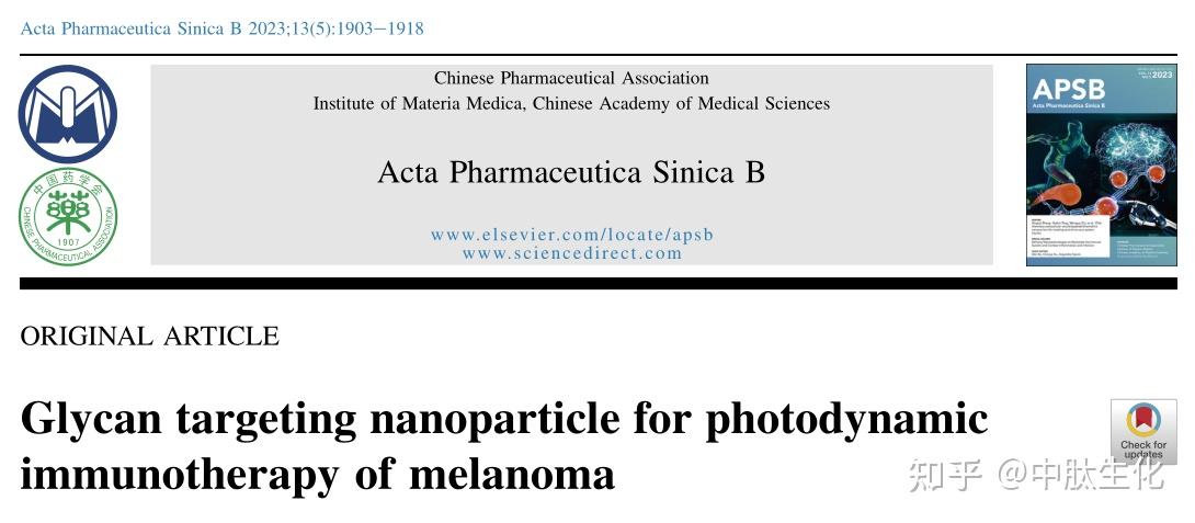 Acta Pharmaceutica Sinica B: 一种新型纳米粒子免疫治疗黑色素瘤 - 知乎