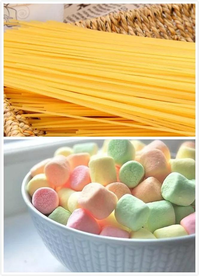 两袋棉花糖,若干根意大利面准备材料:棉花糖 生意大利面今天我们从