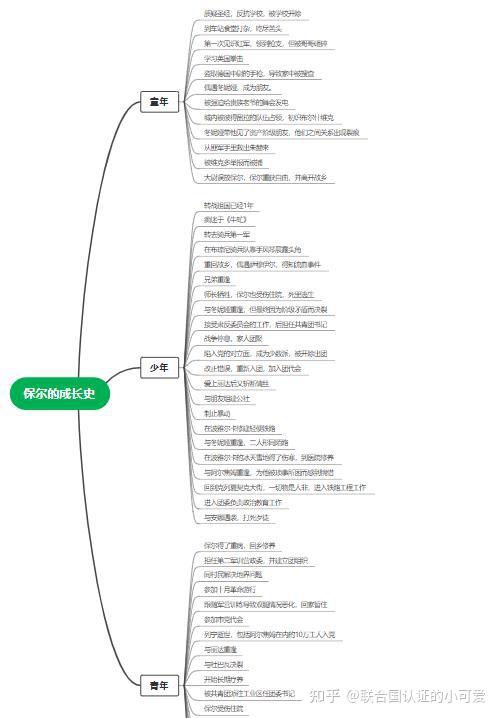 有没有关于保尔柯察金的成长史的思维导图