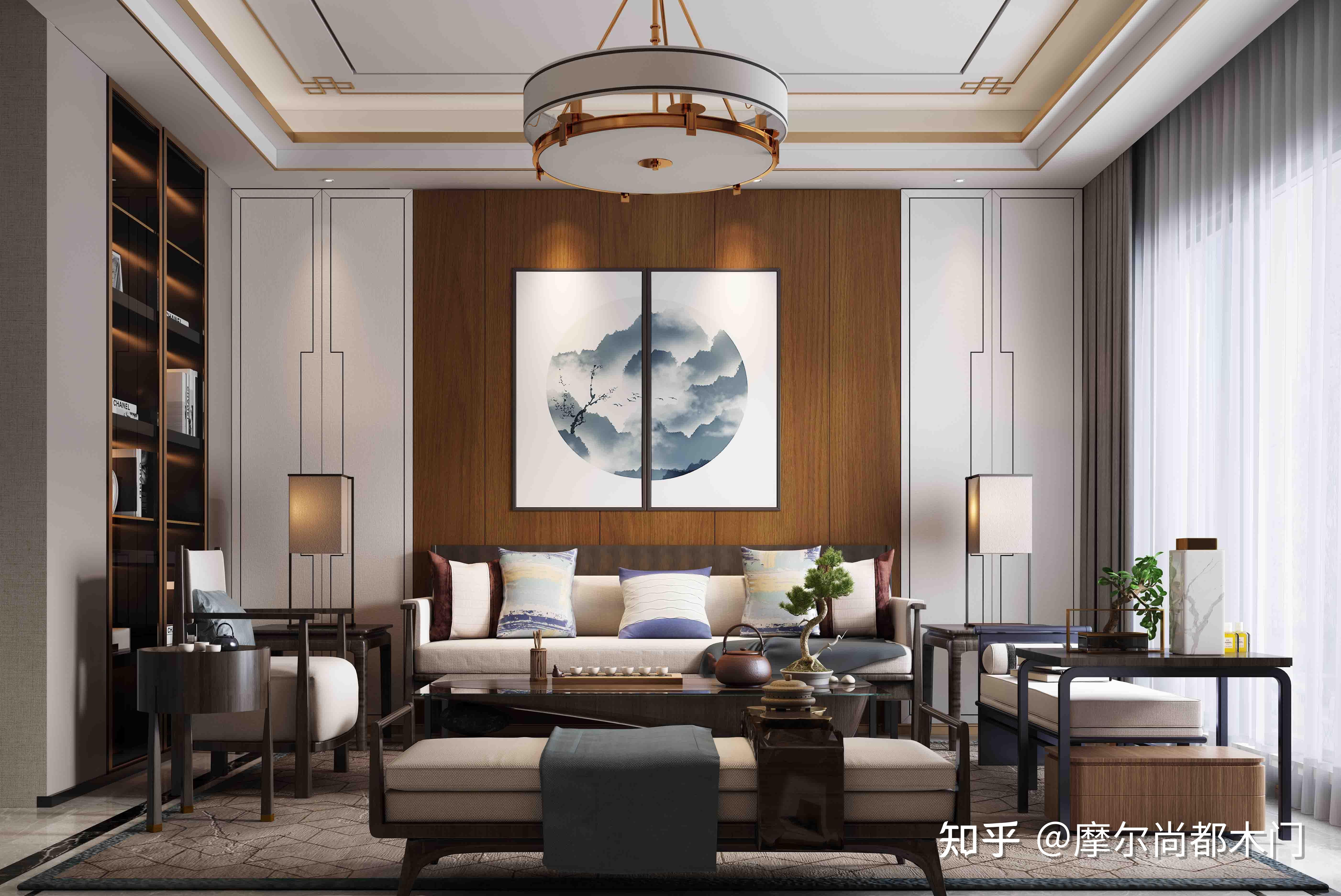 家装中式客厅沙发背景墙如何设计